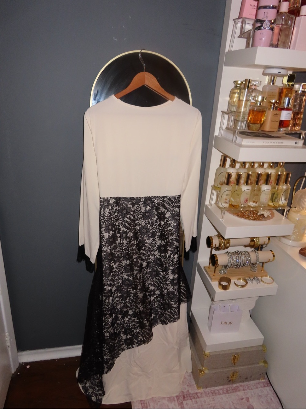 Muse Collection Cream Lace Maxi Dress | Adjustable Tie Back | NWOT